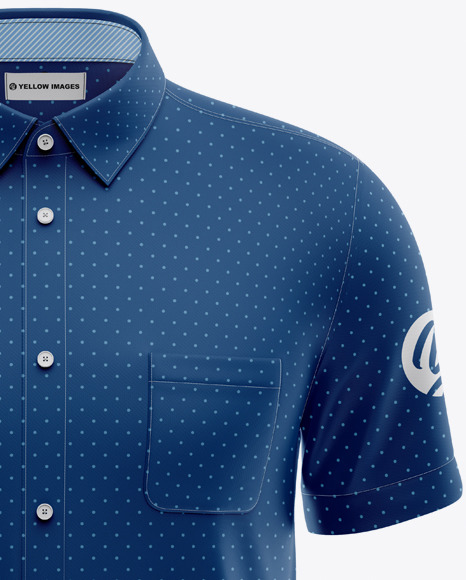 Men&#039;s Short Sleeve Shirt Mockup - Front View