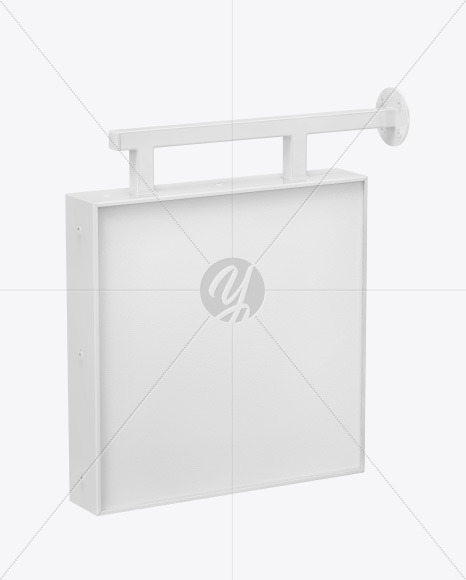 Plastic Square Signboard Mockup