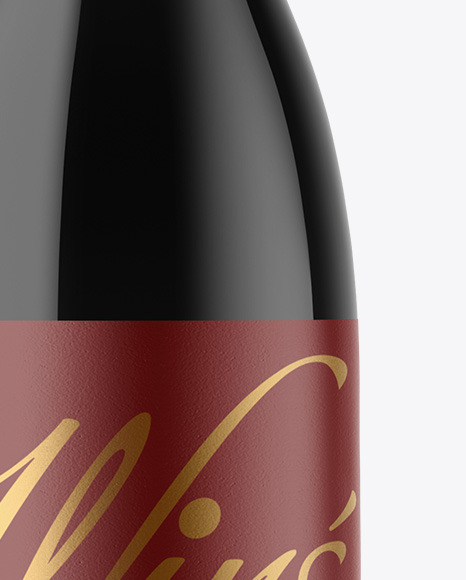 Dark Glass Wine Bottle Mockup