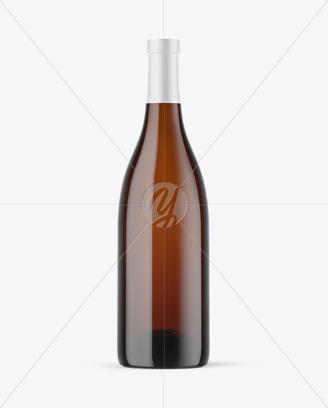 Amber Glass White Wine Bottle Mockup