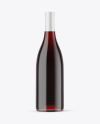 Clear Glass Red Wine Bottle Mockup