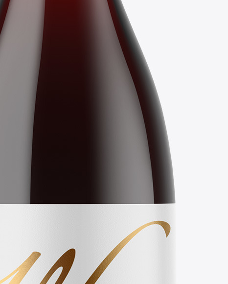 Clear Glass Red Wine Bottle Mockup