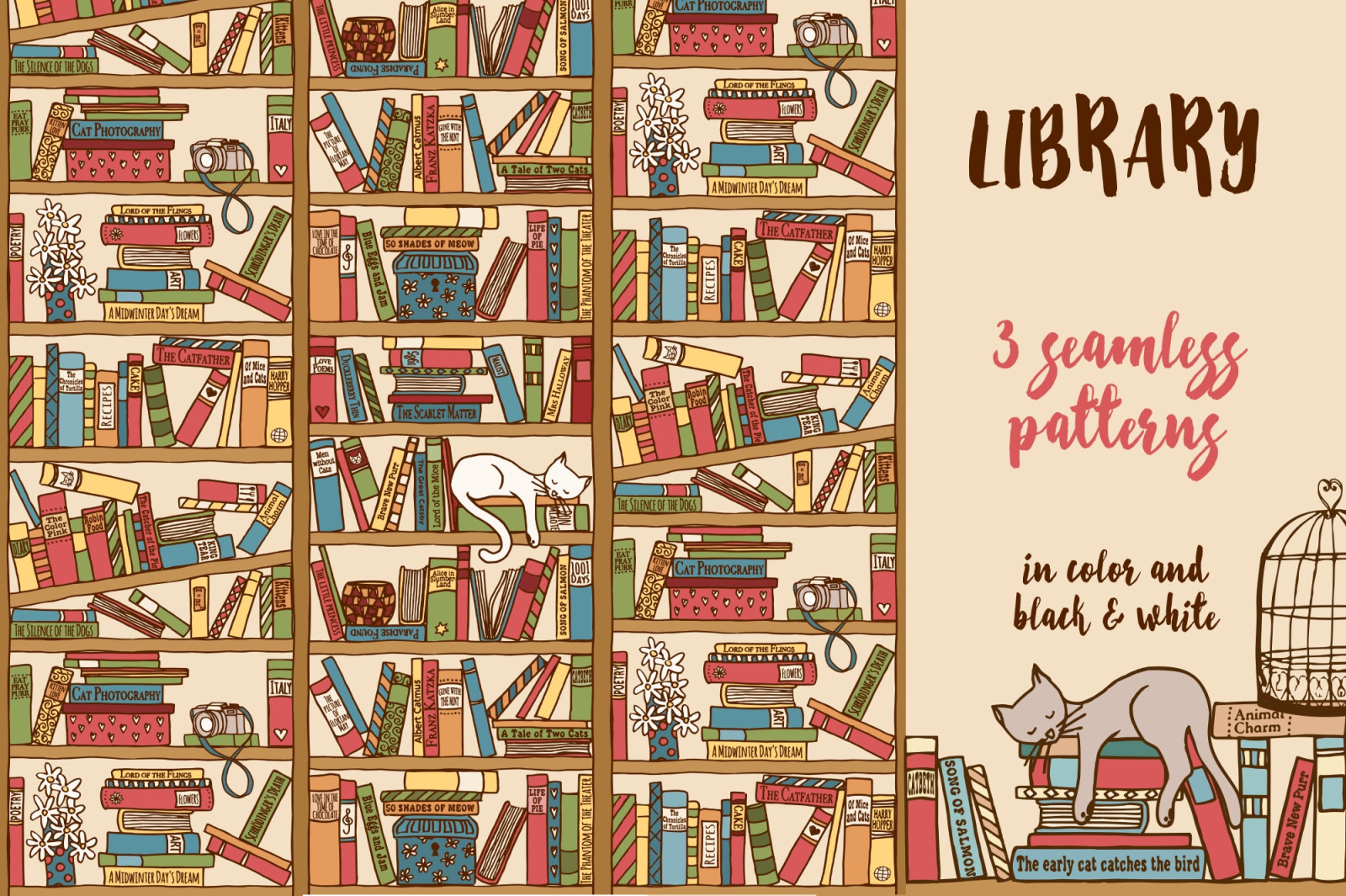 Library - 3 seamless patterns