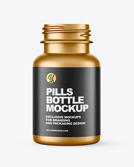 Matte Metallic Pills Bottle Mockup - Metallic+Pills+Bottle+Mockup+Exclusive+Mockups