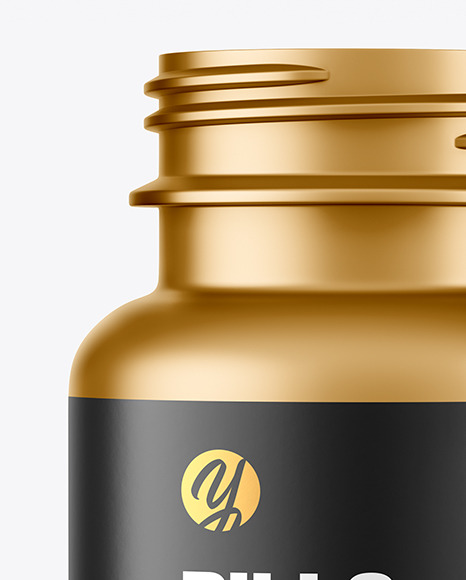 Matte Metallic Pills Bottle Mockup