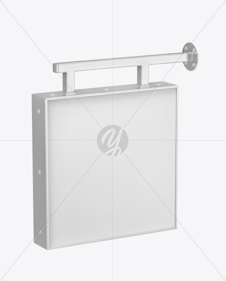 Metallic Square Signboard Mockup