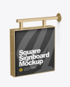 Metallic Square Signboard Mockup