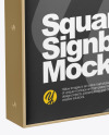 Metallic Square Signboard Mockup