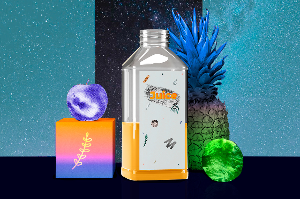 Watecolor space objects Watecolor space objects