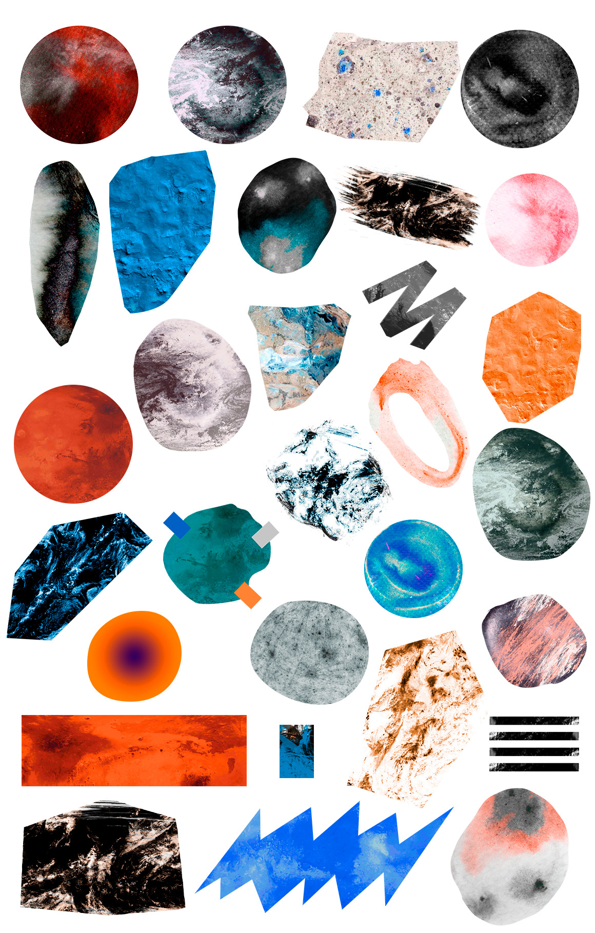 Watecolor space objects Watecolor space objects