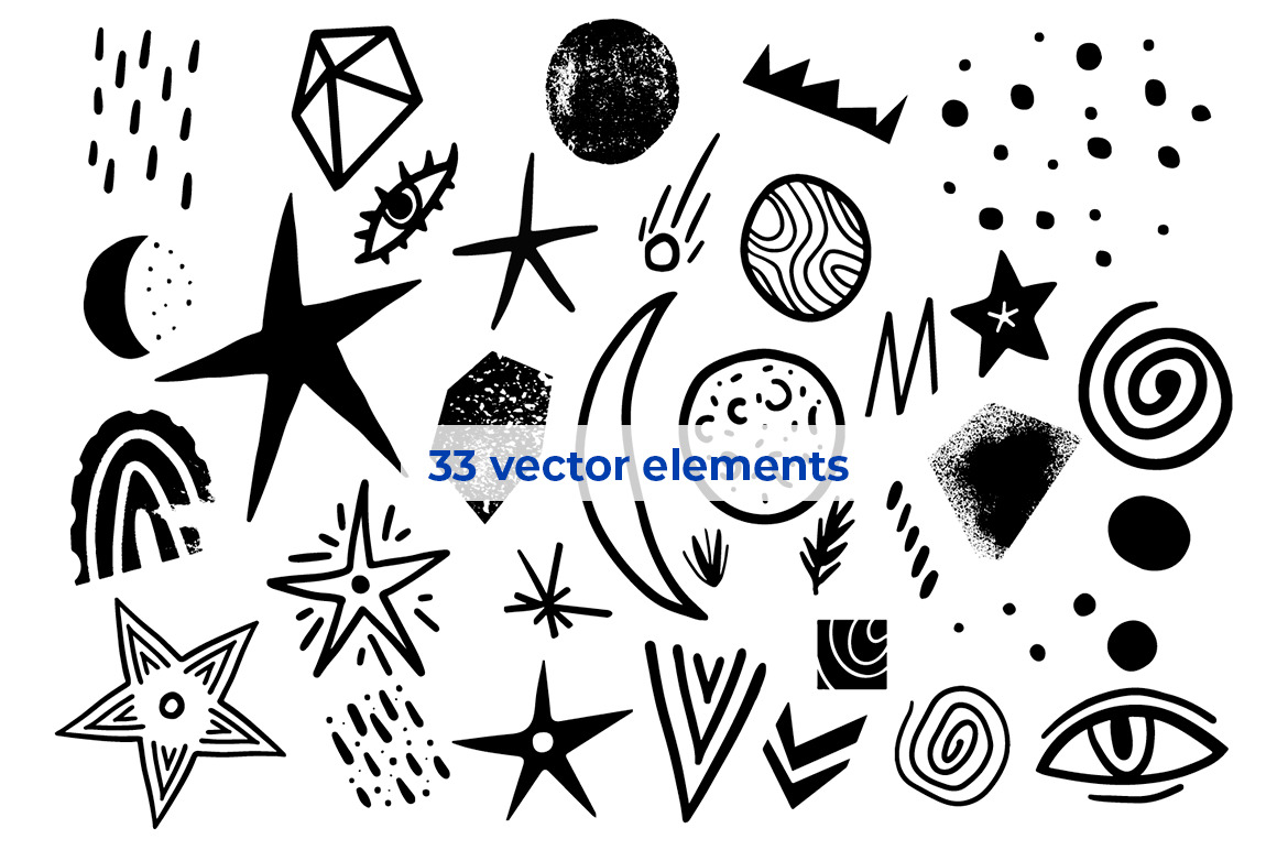 Watecolor space objects Watecolor space objects