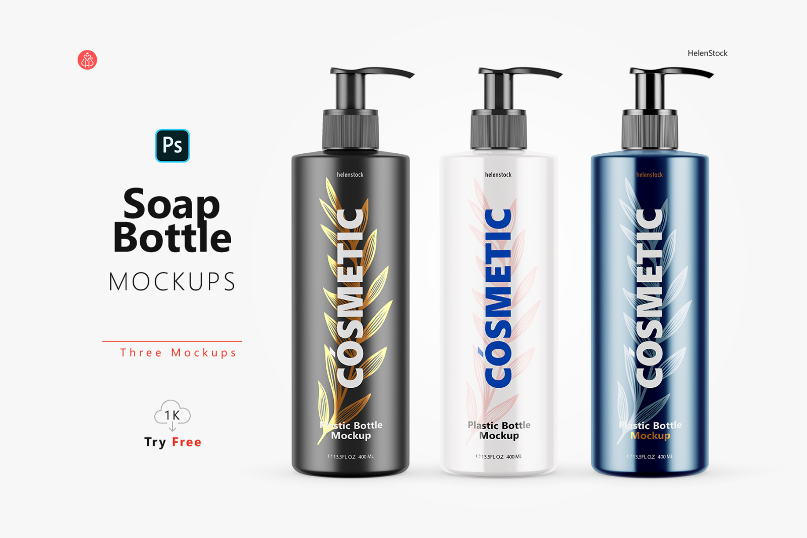 Soap Bottle Mockups - Front View