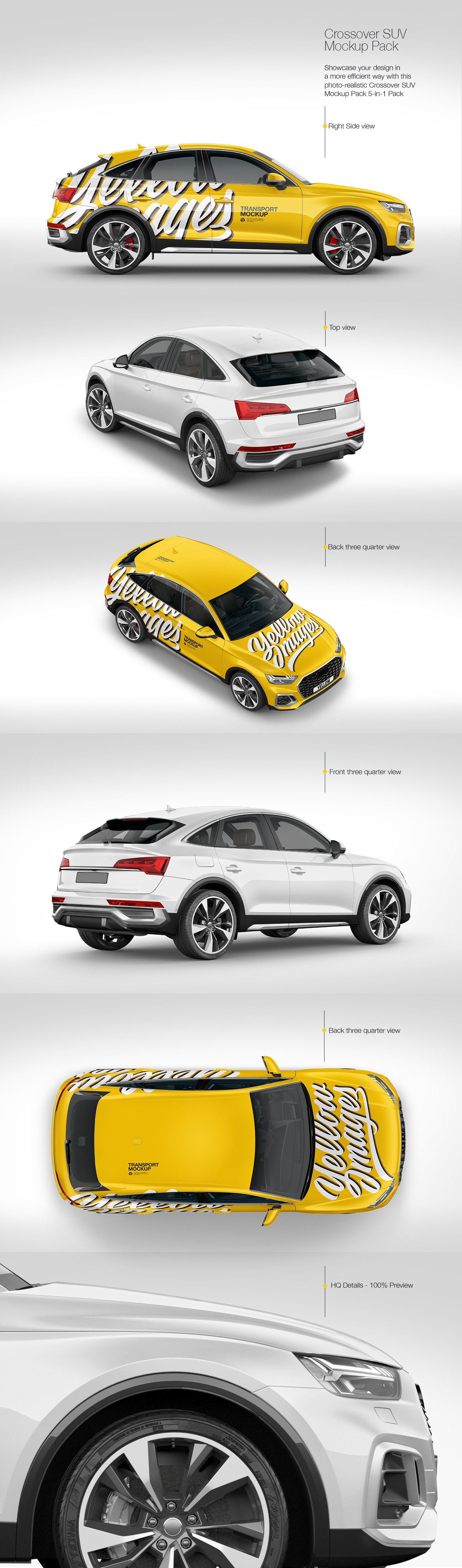 Crossover SUV Mockup Pack Crossover SUV Mockup Pack