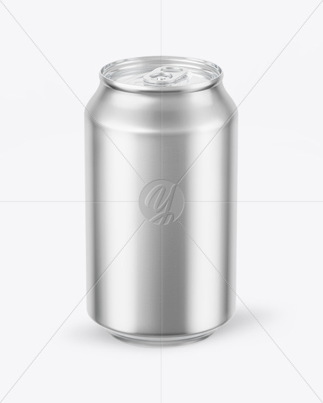 Glossy Metallic Drink Can Mockup