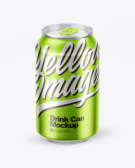 Glossy Metallic Drink Can Mockup