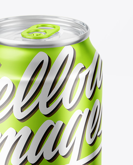 Glossy Metallic Drink Can Mockup