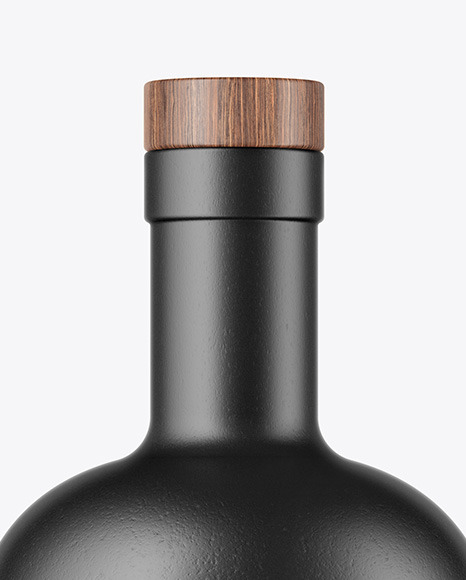 Ceramic Bottle with Wooden Cap Mockup