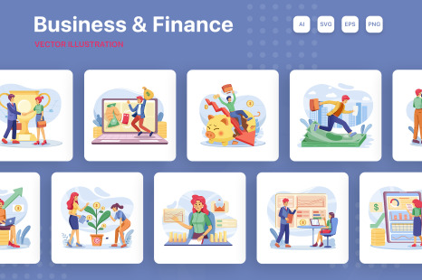 M185_Business & Finance Illustrations - Progress charts