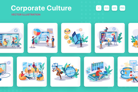 M166_Corporate Culture Illustrations - Invest