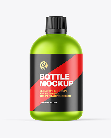 Matte Metallic Bottle Mockup