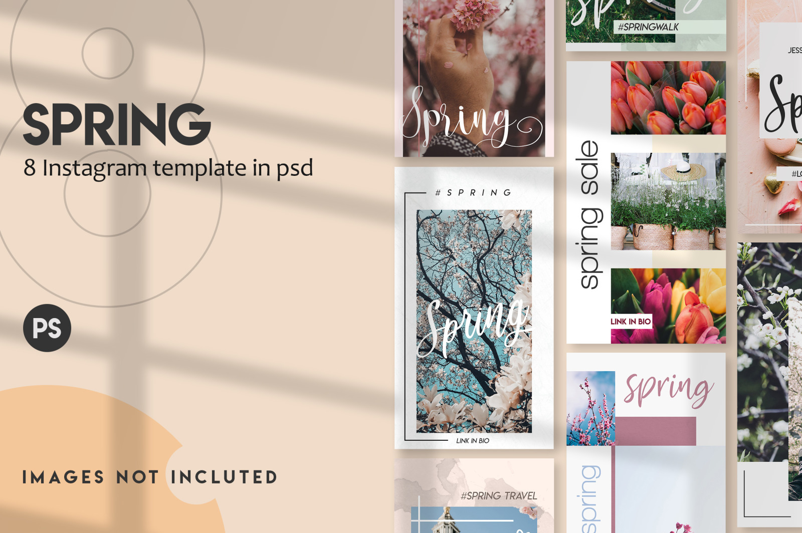 Spring instagram stories template set Spring instagram stories template set