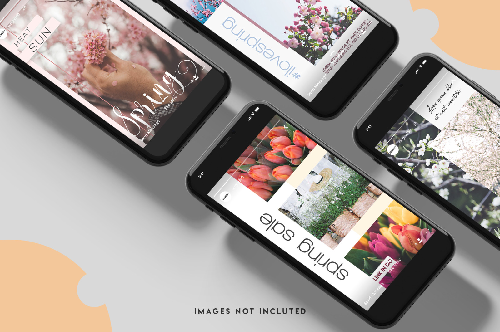 Spring instagram stories template set