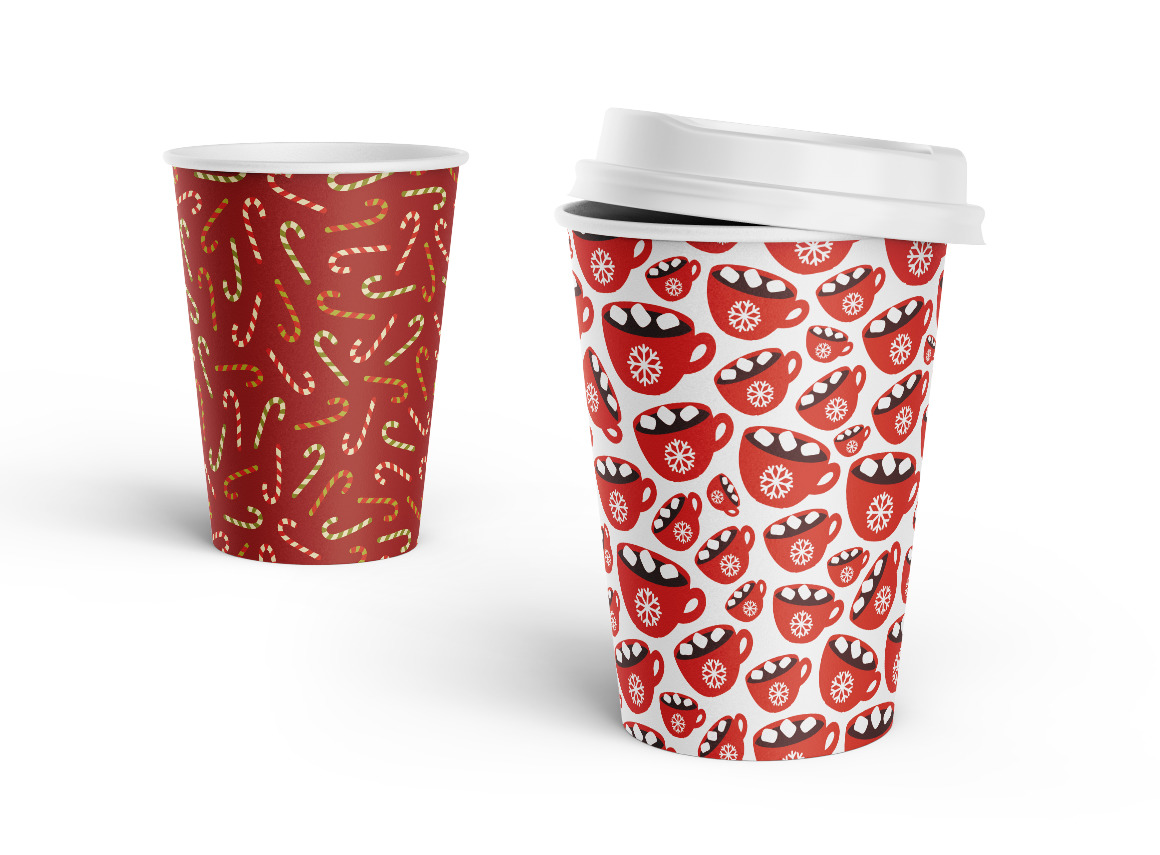 Christmas and winter themed seamless patterns Christmas and winter themed seamless patterns