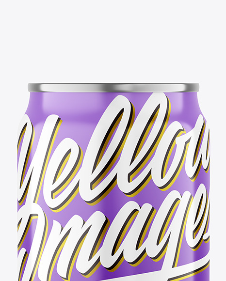 250ml Metallic Drink Can With Glossy Finish Mockup