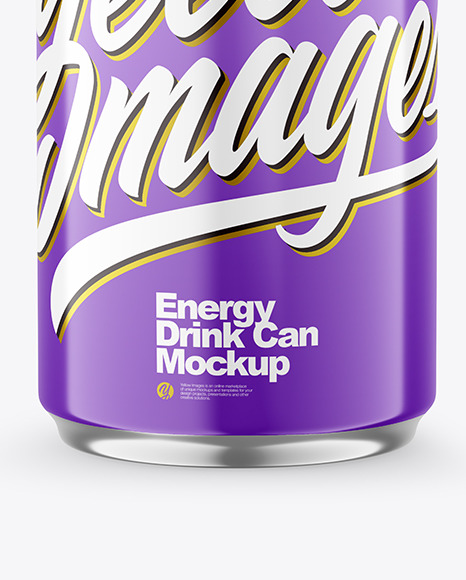 250ml Metallic Drink Can With Glossy Finish Mockup