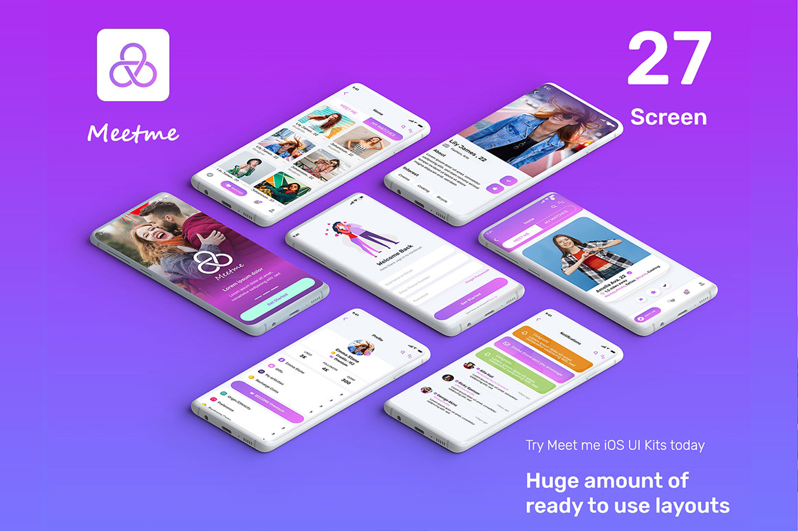 Dating App Meetme iOS UI Kit Dating App Meetme iOS UI Kit