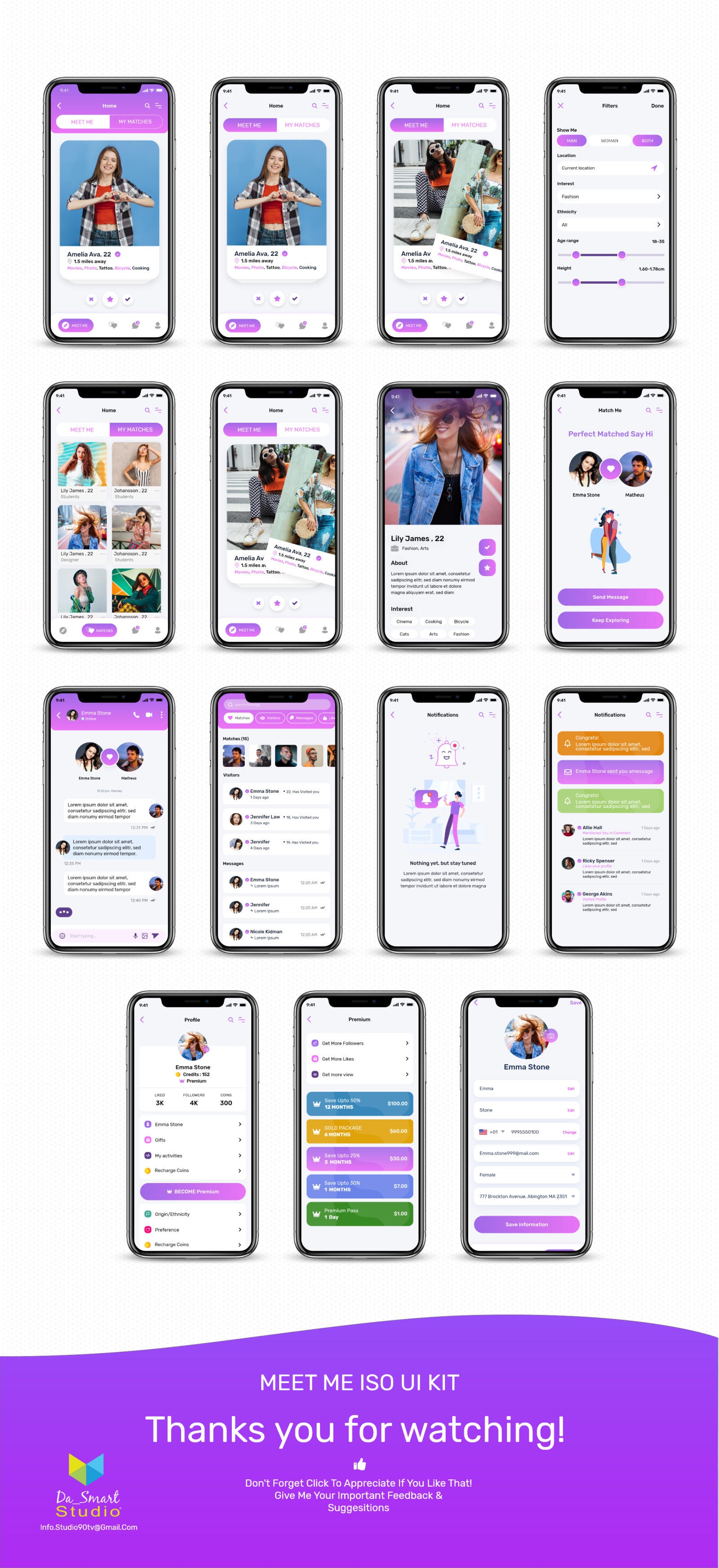 Dating App Meetme iOS UI Kit