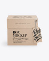 Kraft Cardboard Box with Label Mockup