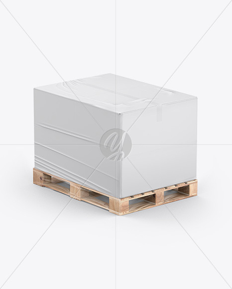 Pallet W/ Paper Box Mockup