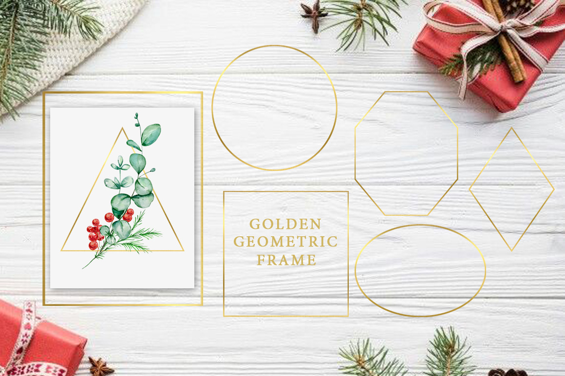 Watercolor Christmas Greenery Clipart