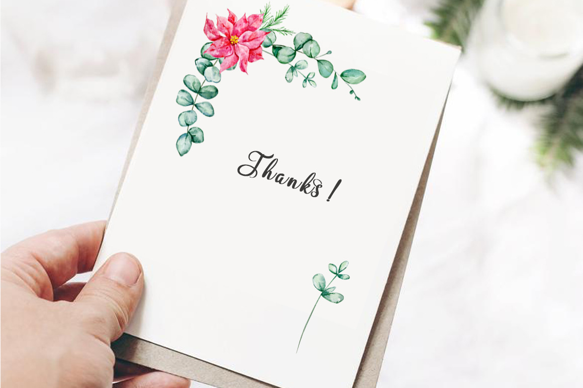 Watercolor Christmas Greenery Clipart Watercolor Christmas Greenery Clipart