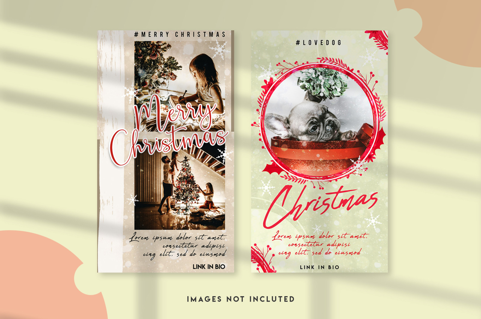 15 Christmas instagram stories template set