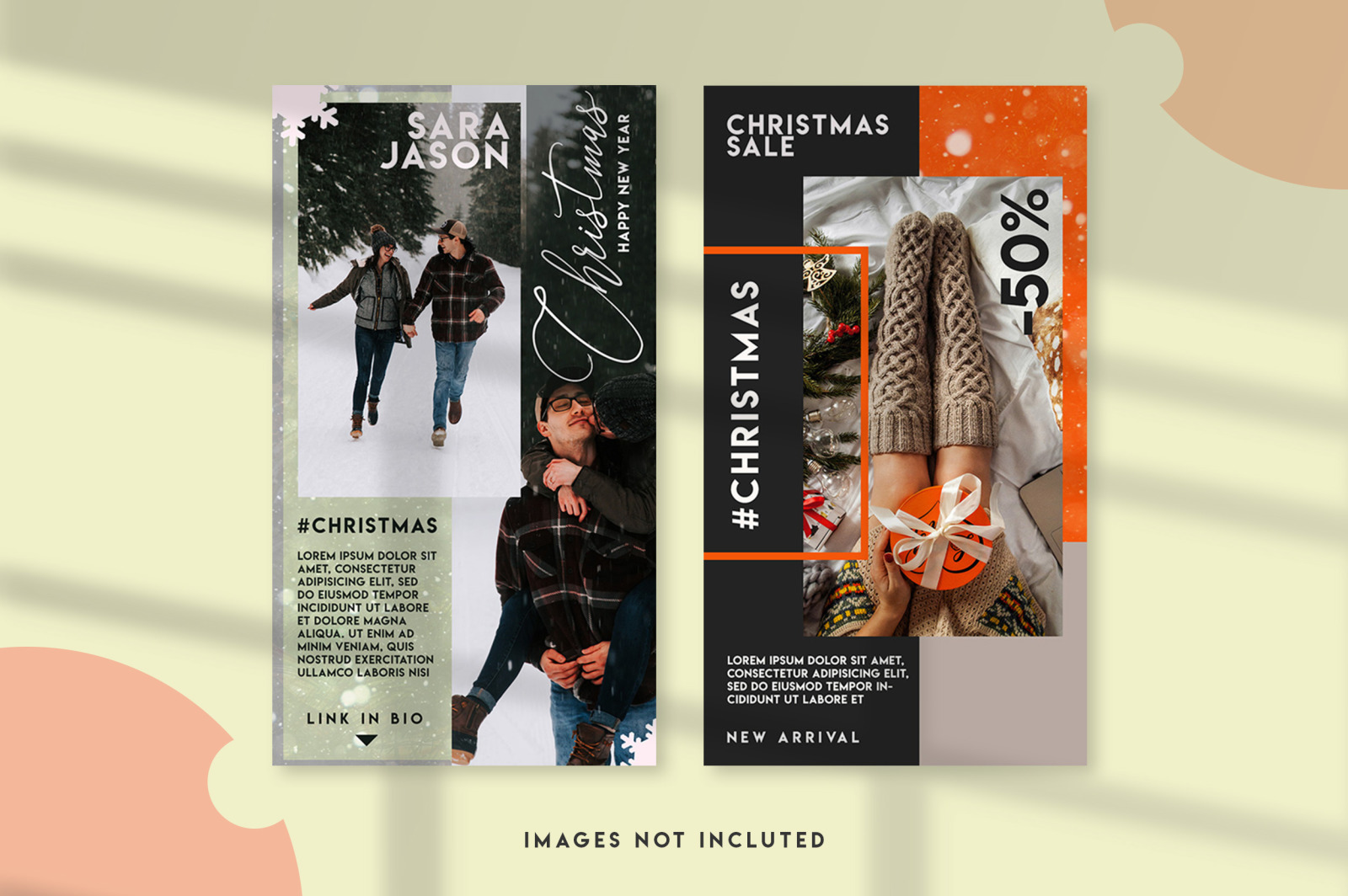 15 Christmas instagram stories template set