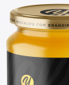 Clear Glass Jar with Honey Mockup