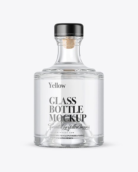 Clear Glass Bottle Mockup