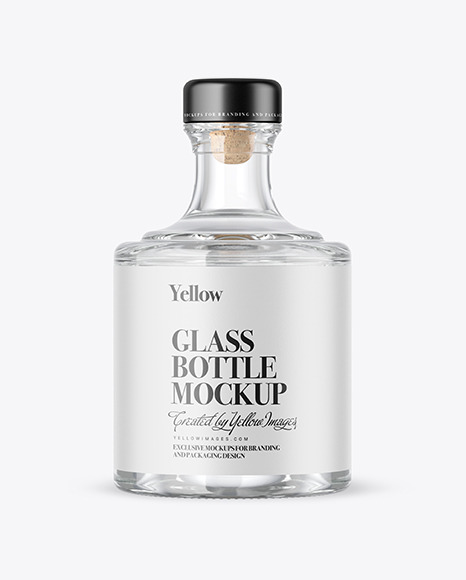 Clear Glass Bottle Mockup