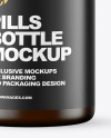 Empty Frosted Dark Amber Pills Bottle Mockup