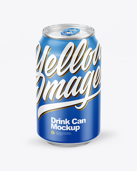 Glossy Drink Can Mockup