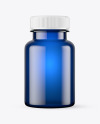 Empty Blue Pills Bottle Mockup