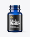 Empty Blue Pills Bottle Mockup