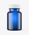 Empty Frosted Blue Pills Bottle Mockup