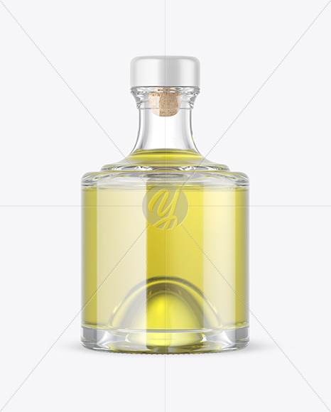 Clear Glass Olive Oil Bottle Mockup