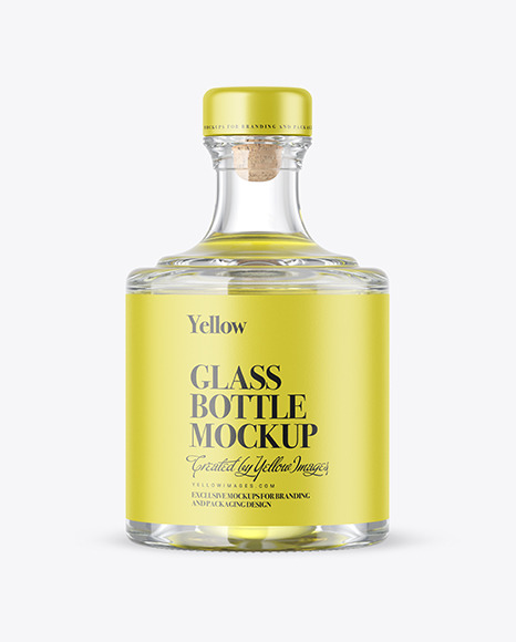 Clear Glass Olive Oil Bottle Mockup