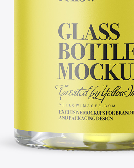 Clear Glass Olive Oil Bottle Mockup