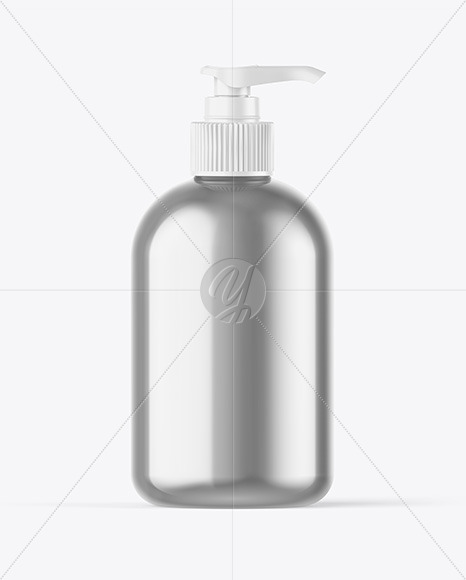 Metallic Sanitizer Bottle w/ Closed Pump Mockup