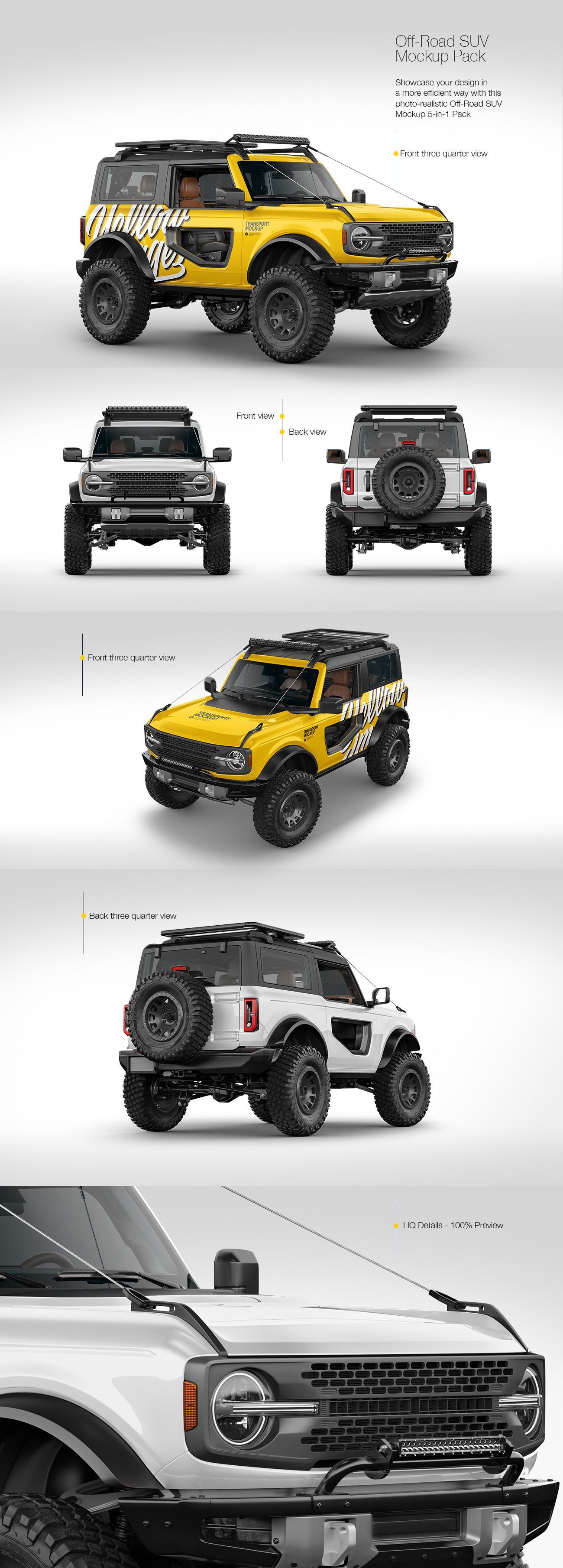 Off-Road SUV Mockup Pack Off-Road SUV Mockup Pack